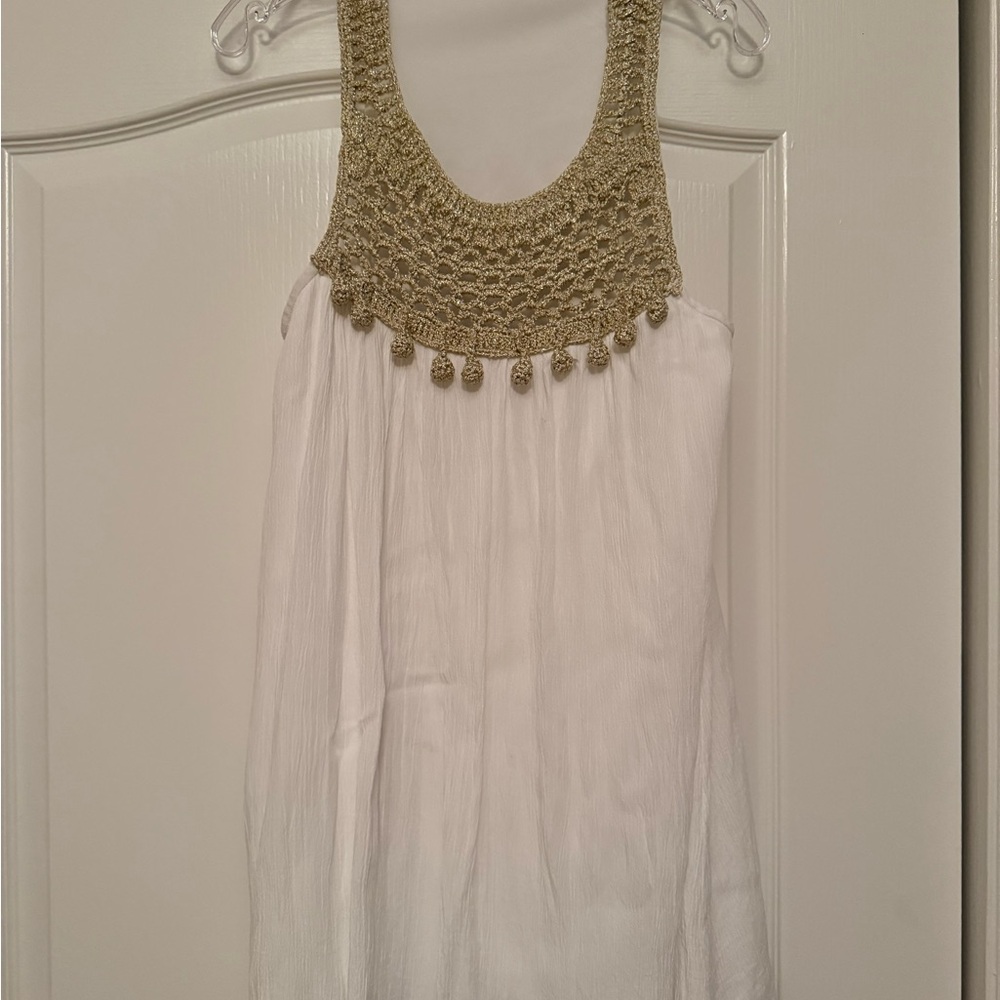 Lilly Pulitzer White and Gold Crochet dress